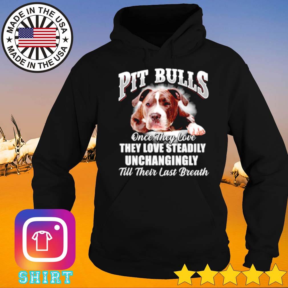 Pitbulls once they love they love steadily unchagingly till their last breath s Hoodie