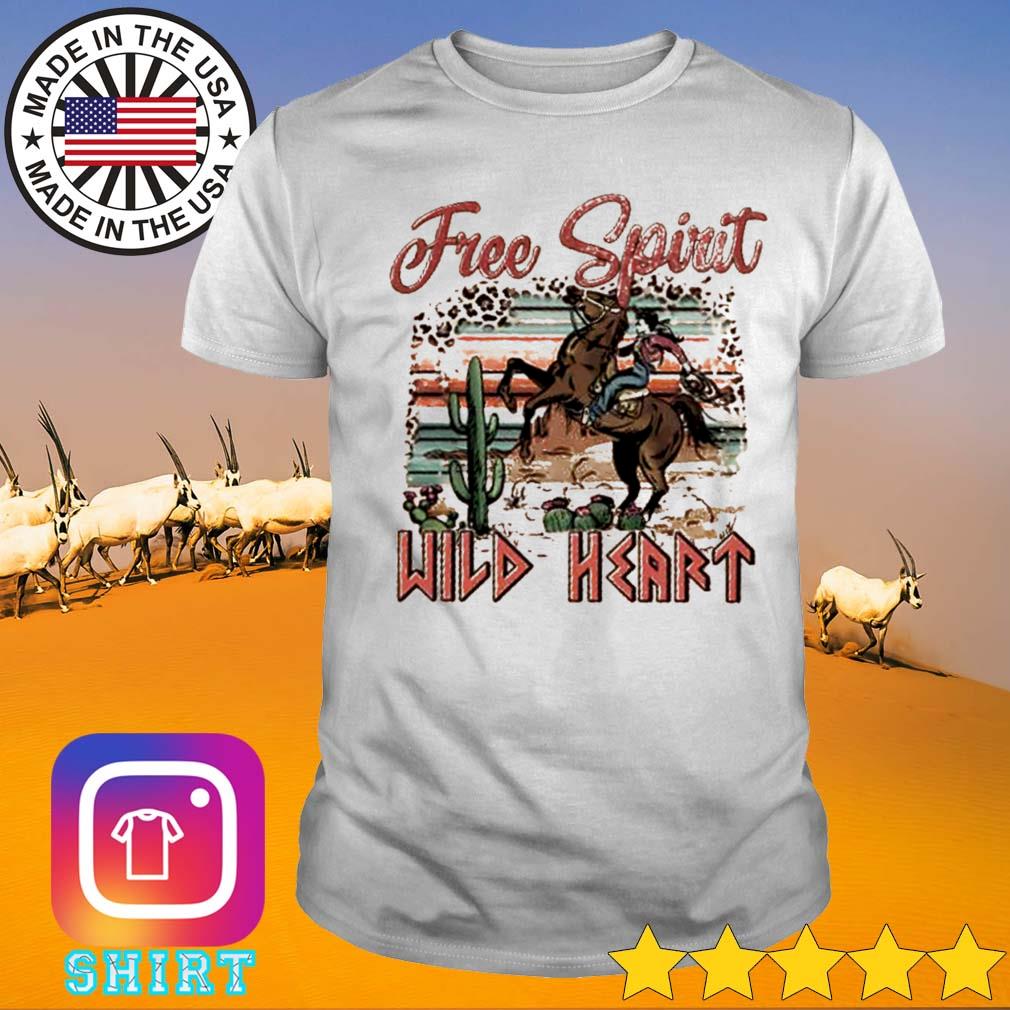 Free spirit wild heart leopard horse cactus shirt