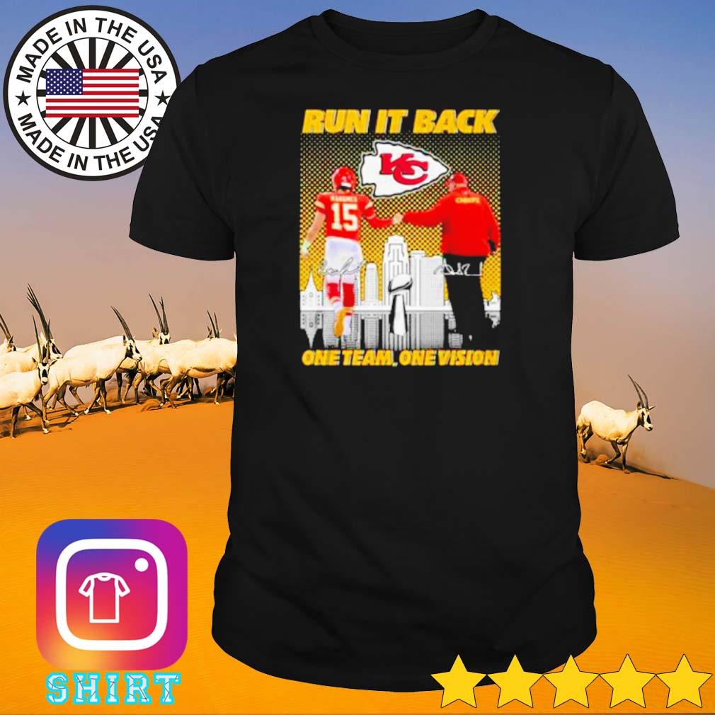 Top Patrick Mahomes and Andy Reid run it back one team on vision shirt