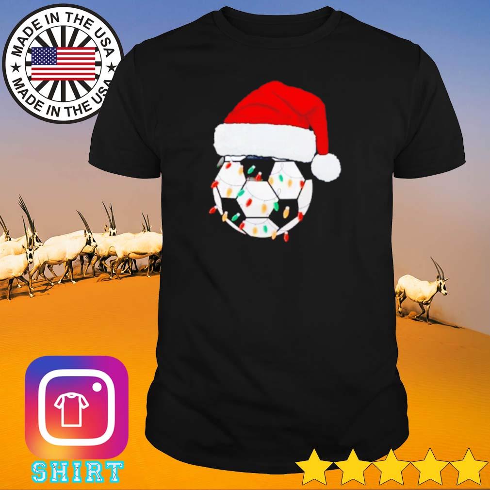 Top Santa football soccer lights Christmas shirt