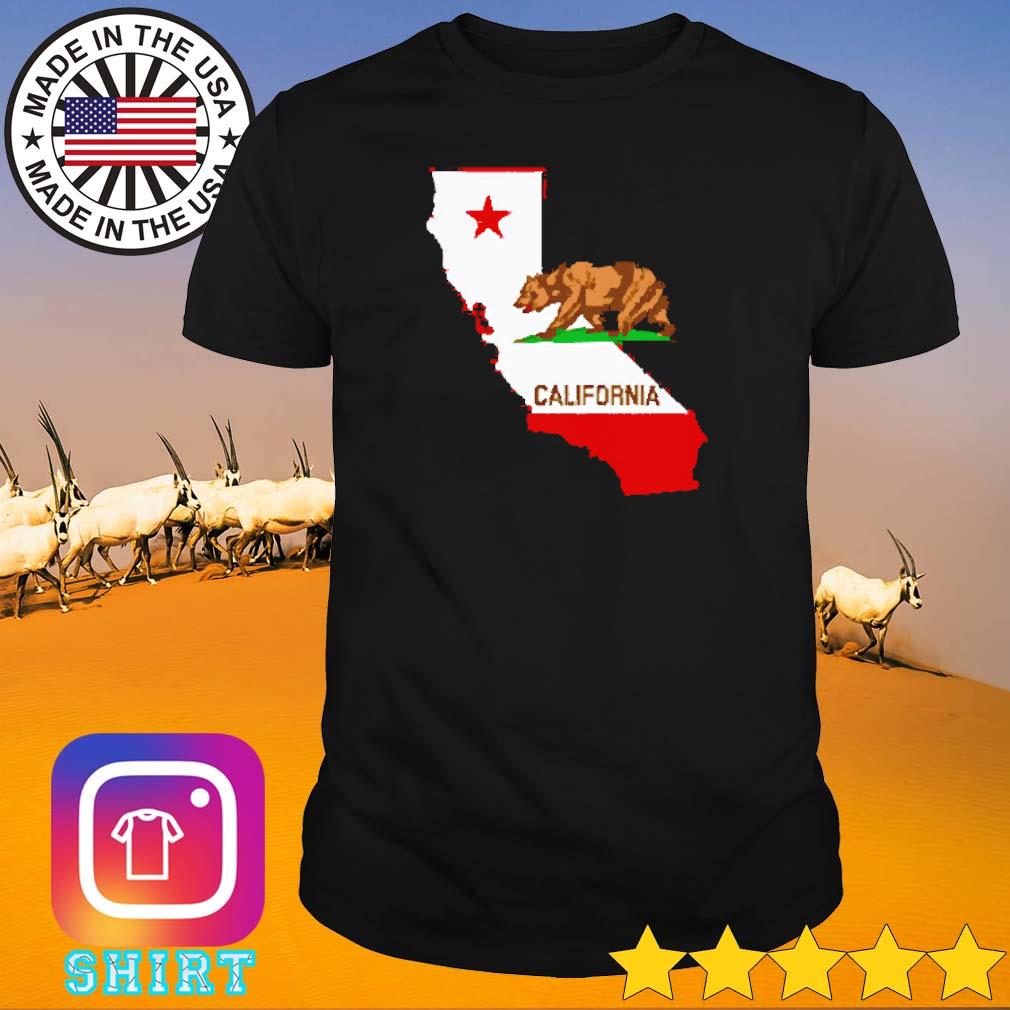 Funny Bear California Flag Map shirt