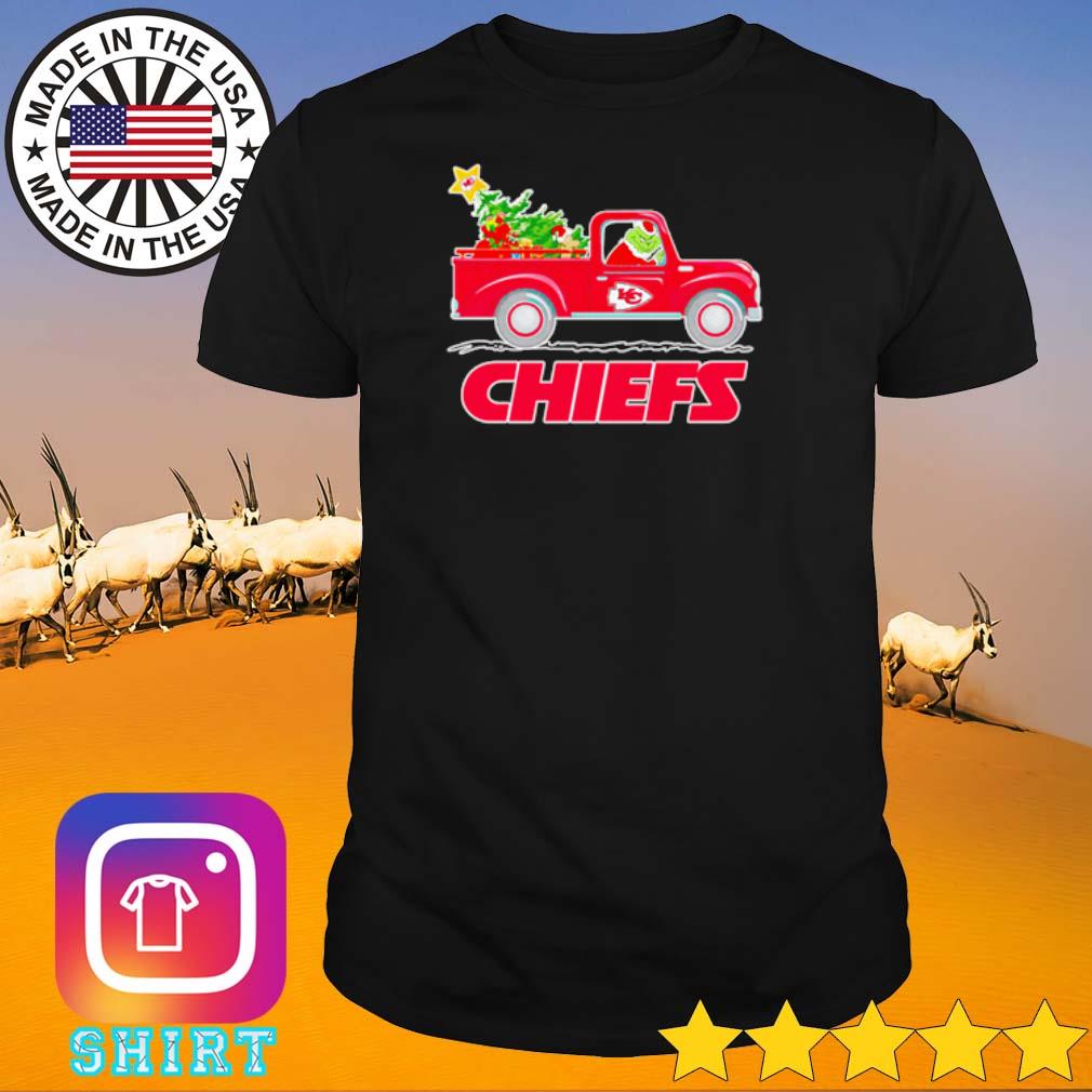 Awesome Kansas City Chiefs Grinch driving truck Christmas shirt
