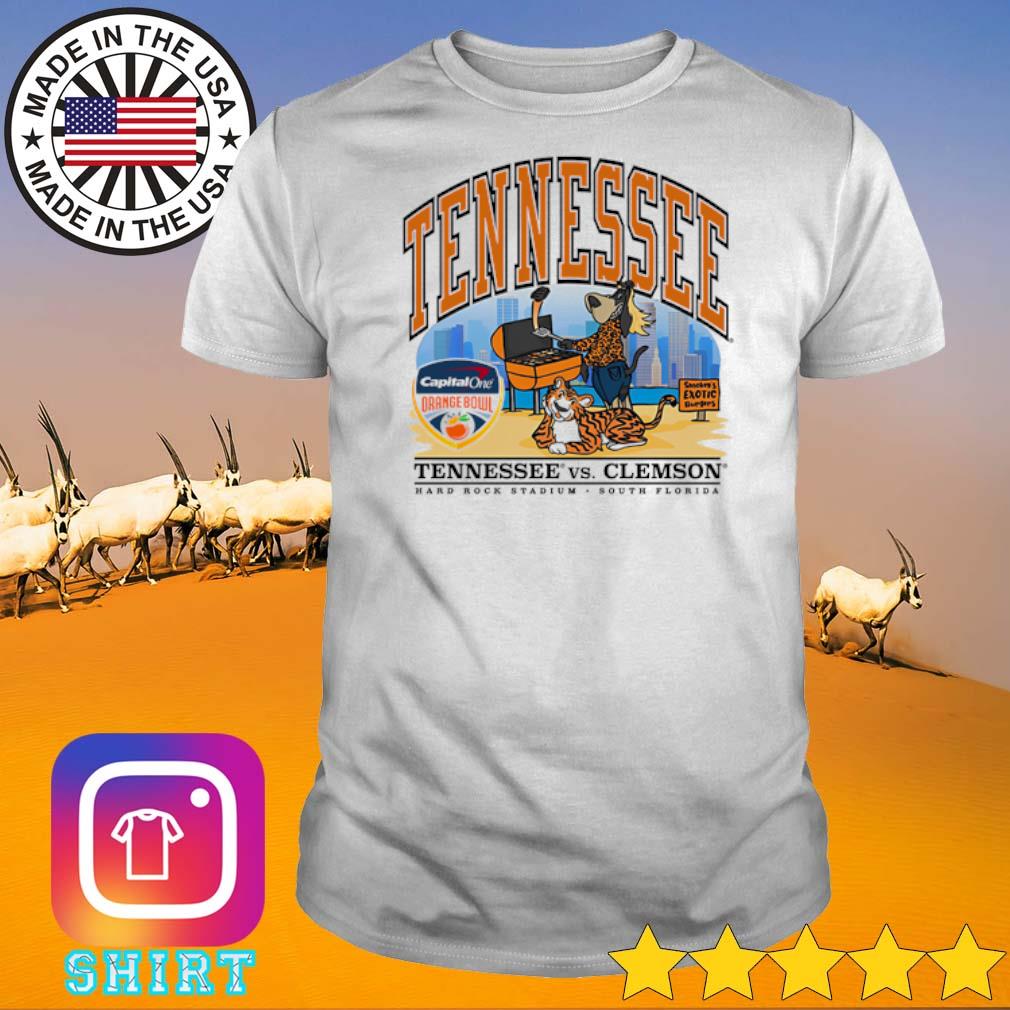 Awesome Orange Bowl Tennessee Volunteers vs Clemson Tigers mascot Hard Rock Stadium shirt