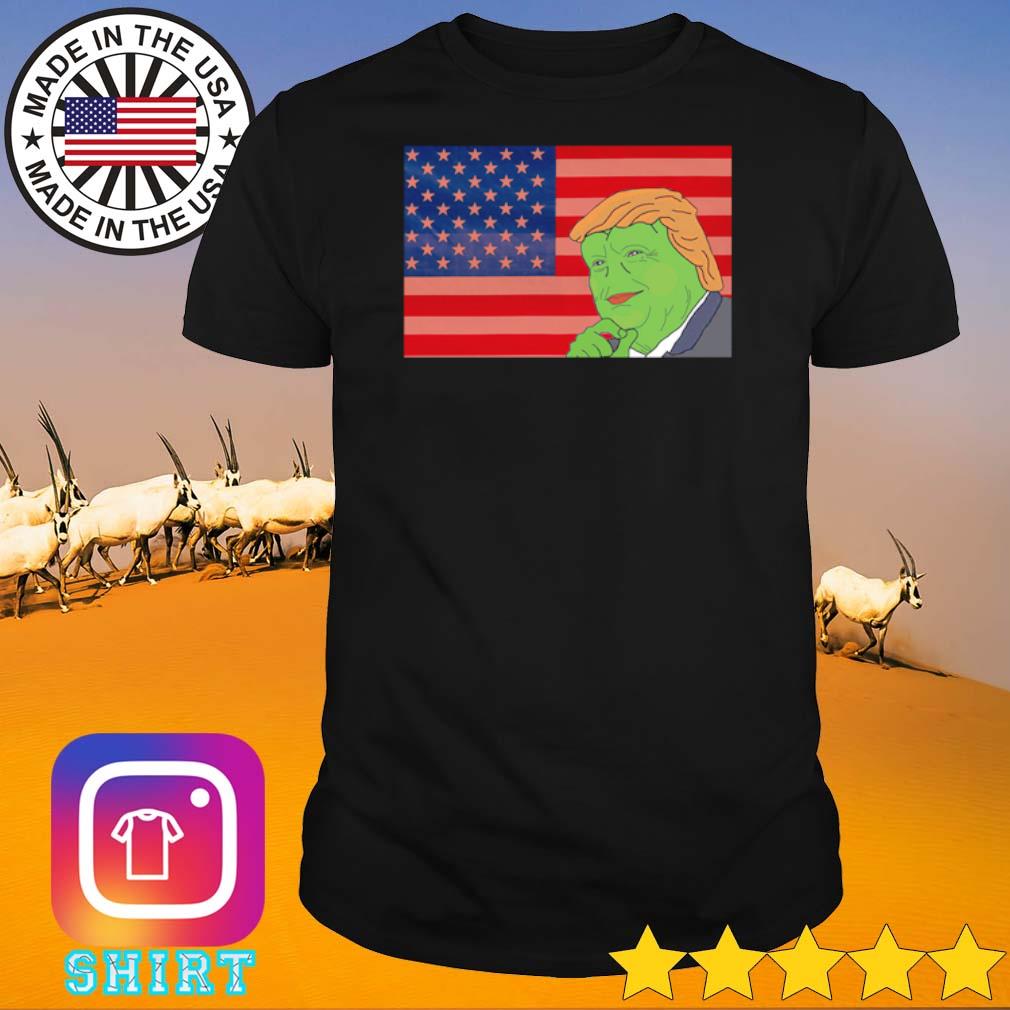 Awesome Pepe the Frog Trump America flag shirt