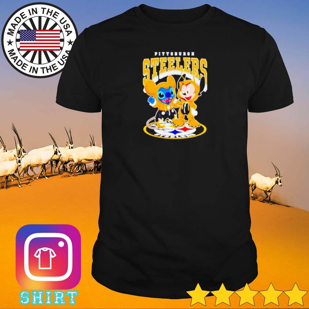 Awesome Pittsburgh Steelers baseball Stitch and Mickey shirt