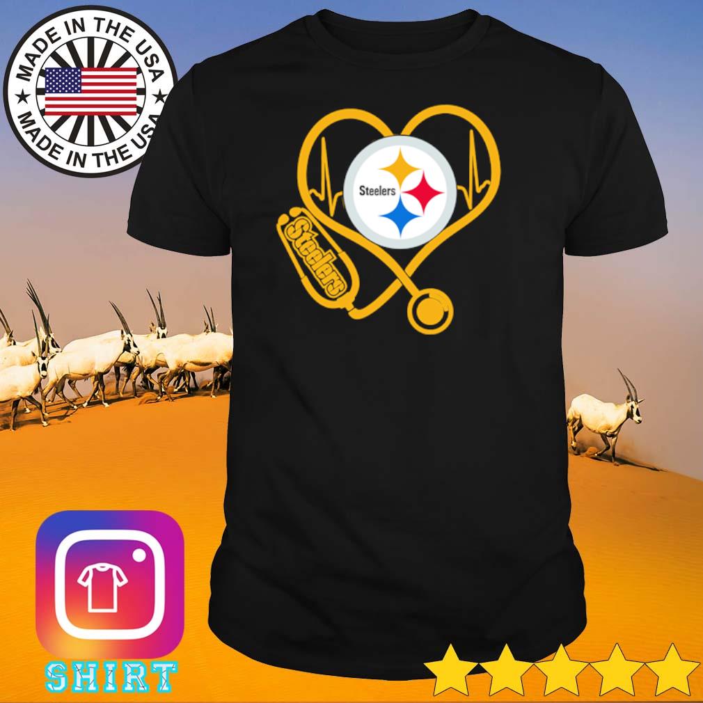 Awesome Stethoscope heartbeat nurse Pittsburgh Steelers shirt