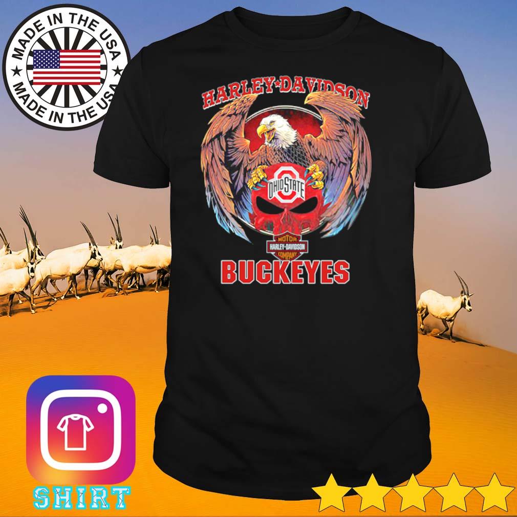 Funny Ohio State Buckeyes Eagle motor Harley Davidson company shirt