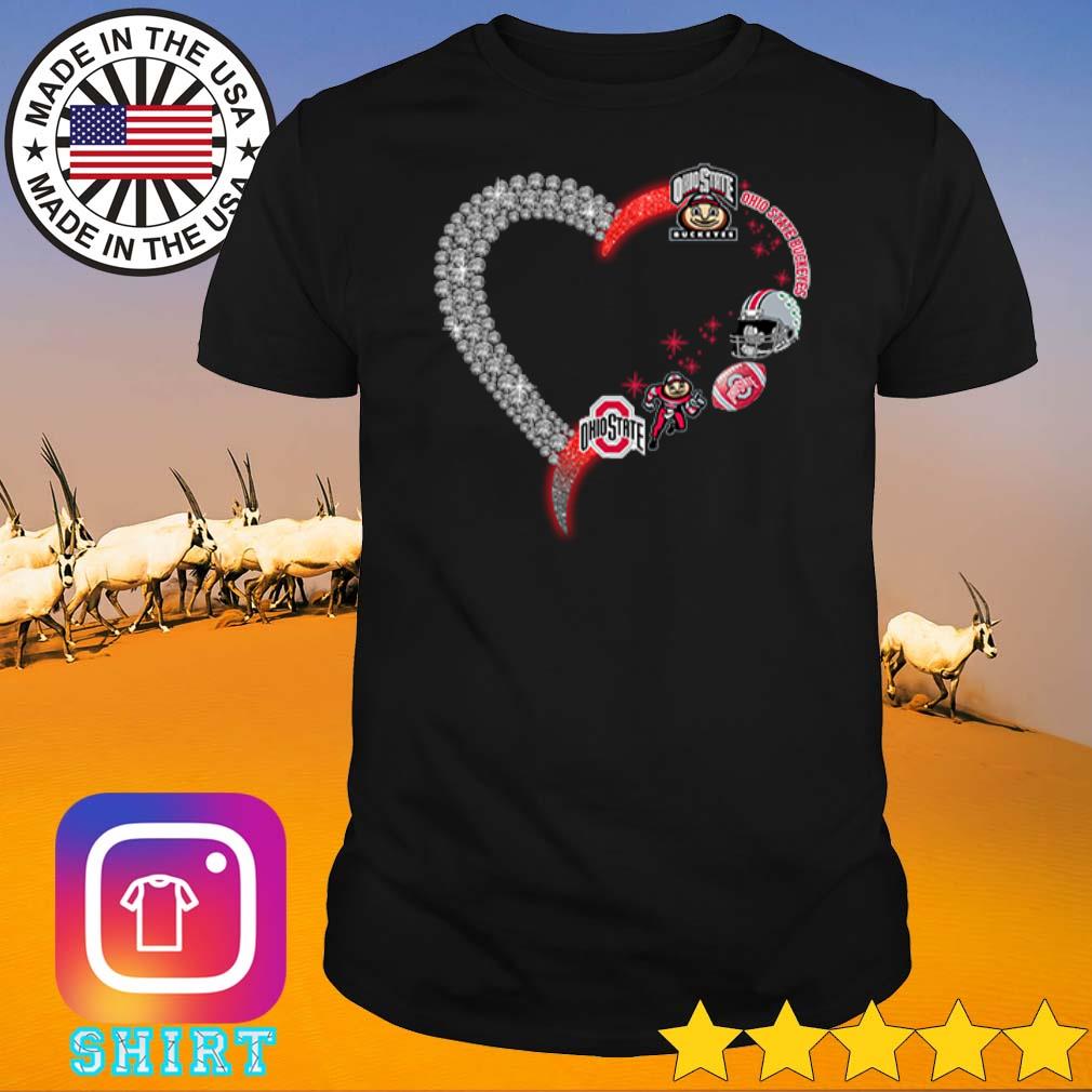 Funny Ohio States Buckeyes diamond heart shirt