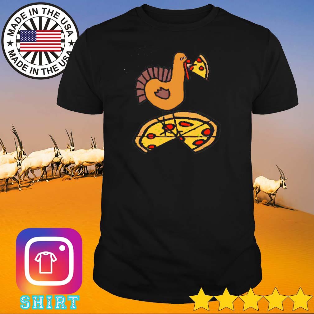 Funny Thanksgiving turkey with pizza shirt