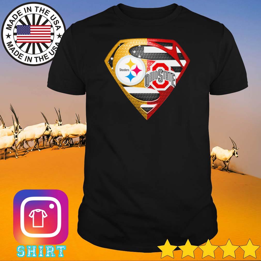 Nice Pittsburgh Steelers and Ohio State Buckeyes superman shirt