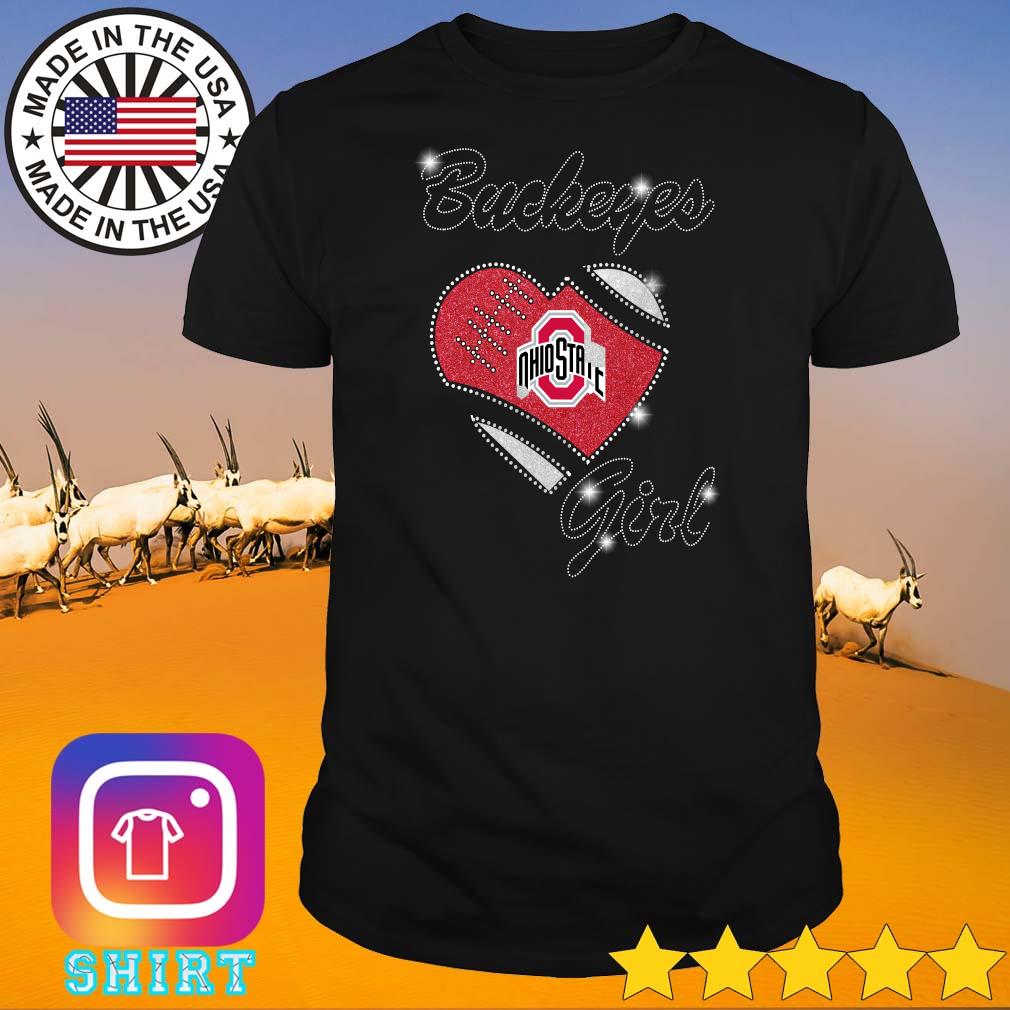 Official Ohio State Buckeyes girl bling heart shirt